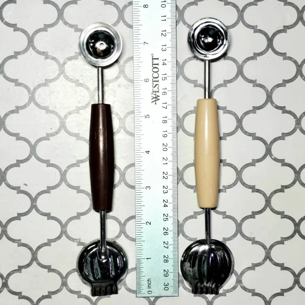 COMING SOON Vintage EKCO USA Melon Baller Set (2) Bakelite Handle Fruit Scoops